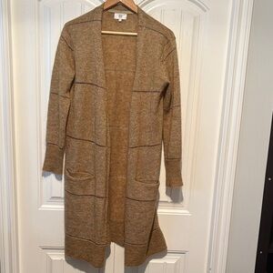 Noa noa Elegant Tan Open Front Cardigan